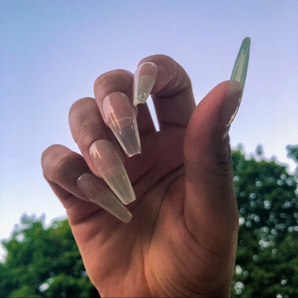 20 piece sea glass press on nails